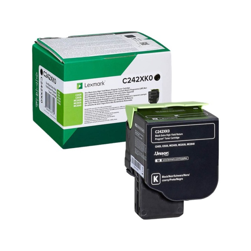 ORIGINAL Lexmark toner nero C242XK0 C/MC2425/2535 ~6000 Seiten