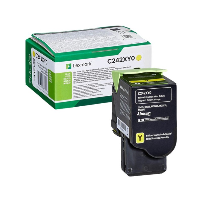 ORIGINAL Lexmark toner giallo C242XY0 C/MC2425/2535 ~3500 Seiten