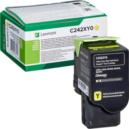 ORIGINAL Lexmark toner giallo C242XY0 C/MC2425/2535 ~3500 Seiten