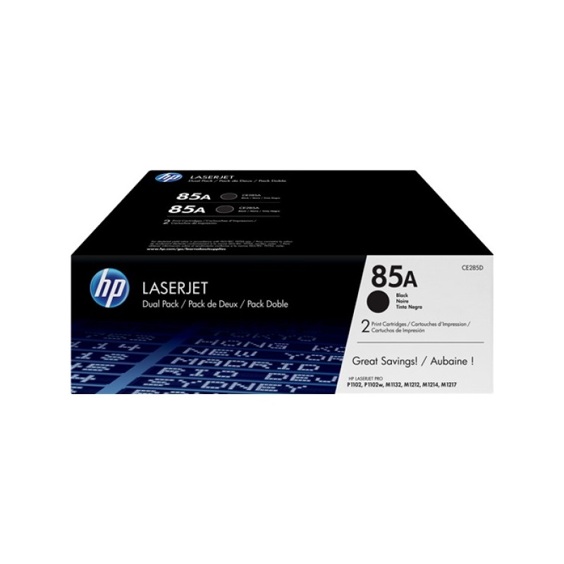 ORIGINAL HP Multipack nero CE285AD 85A confezione doppia: 2x CE285A
