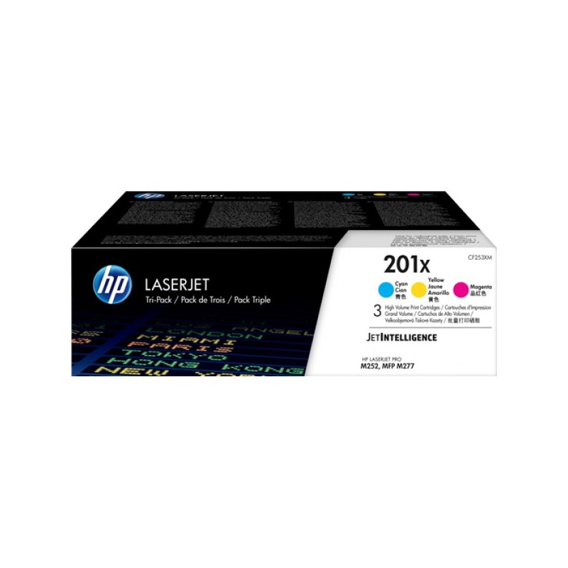 ORIGINAL HP Multipack ciano / magenta / giallo CF253XM 201X