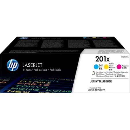 ORIGINAL HP Multipack ciano / magenta / giallo CF253XM 201X