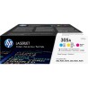 ORIGINAL HP Multipack ciano / magenta / giallo CF370AM 305A CE411A + CE412A + CE413A