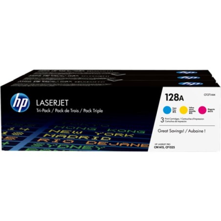 ORIGINAL HP Multipack ciano / magenta / giallo CF371AM 128A CE321A + CE322A + CE323A