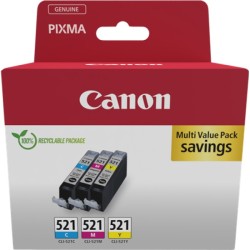 ORIGINAL Canon Multipack ciano / magenta / giallo CLI-521 2934B015