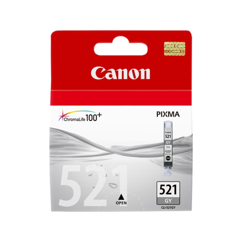 ORIGINAL Canon Cartuccia d'inchiostro Grigio CLI-521gy 2937B001 ~500 Seiten 9ml