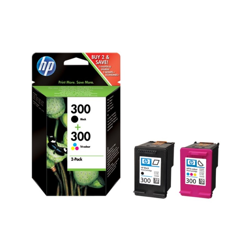 ORIGINAL HP Multipack nero / differenti colori CN637EE 300 2 cartucce d' inchiostro HP 300: CC640EE + CC643EE