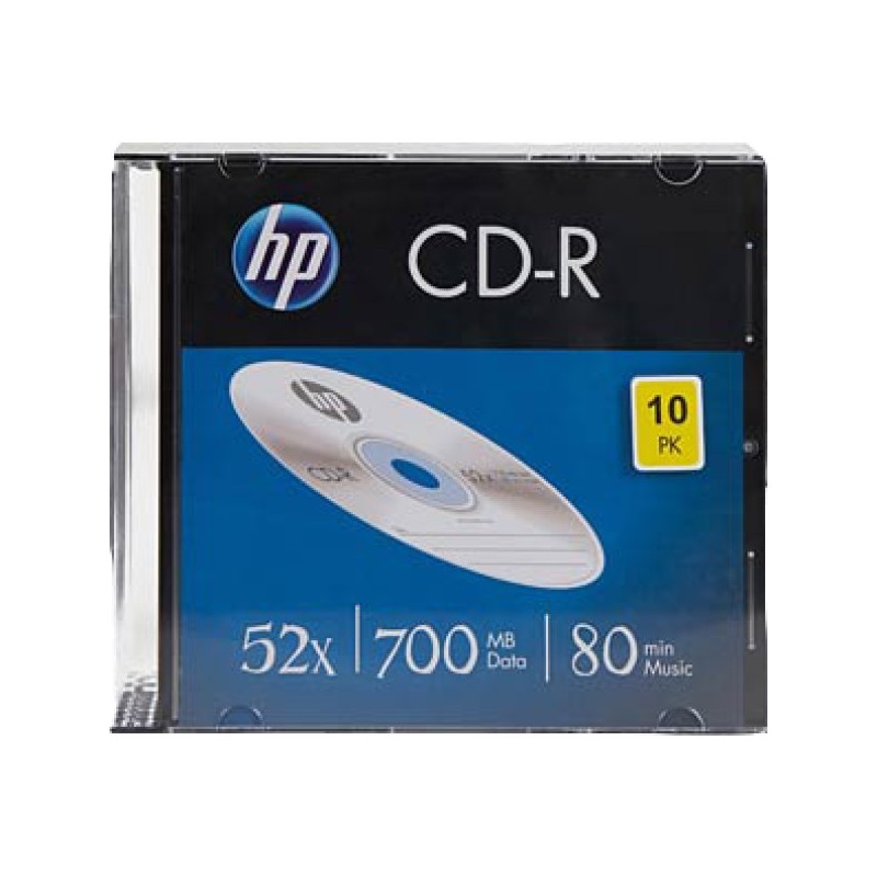 ORIGINAL HP Accessori per computer CRE00085 CD-R 80Min/700MB/52x Slimcase (10 Disc)