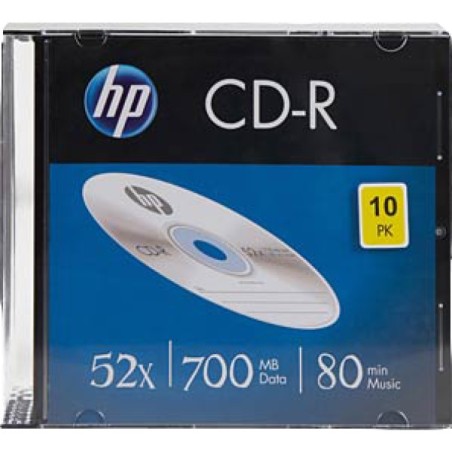 ORIGINAL HP Accessori per computer CRE00085 CD-R 80Min/700MB/52x Slimcase (10 Disc)
