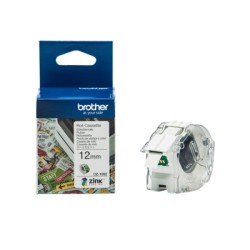 ORIGINAL Brother Etichette Bianco su verde CZ-1002 12 mm Rotolo di etichette colorate 12 mm x 5 m, autoadesive