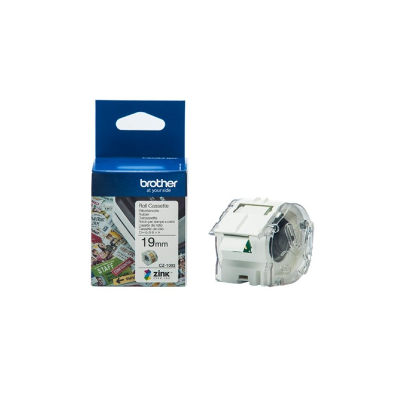 ORIGINAL Brother Etichette Bianco CZ-1003 19 mm Rotolo di etichette colorate 19 mm x 5 m, autoadesive