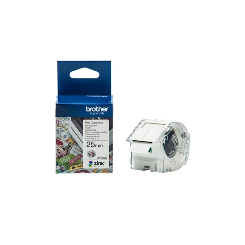 ORIGINAL Brother Etichette Bianco CZ-1004 25 mm Rotolo di etichette colorate 25 mm x 5 m, autoadesive