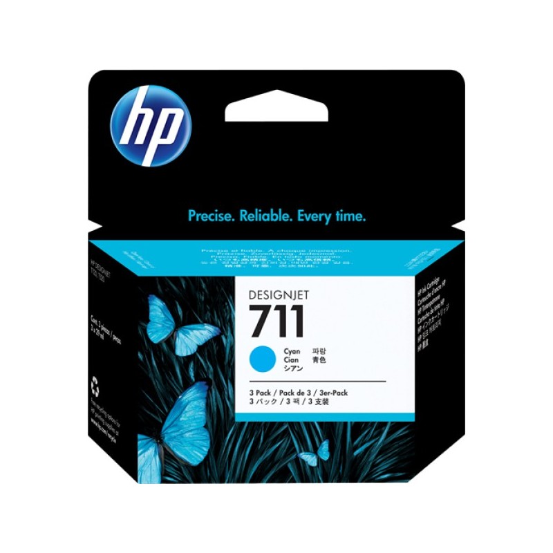 ORIGINAL HP Multipack ciano CZ134A 711 3-Pack 29 ml