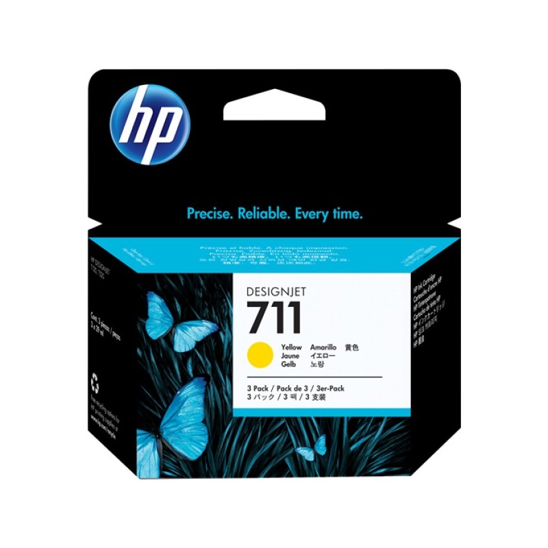 ORIGINAL HP Multipack giallo CZ136A 711 3-Pack 29 ml