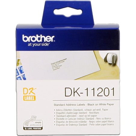 ORIGINAL Brother Etichette Nero su bianco DK-11201 etichette in carta per indirizzi, 29x90 mm bianco 400 et./ruolo