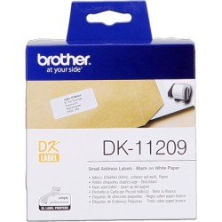ORIGINAL Brother Etichette Nero su bianco DK-11209 etichette in carta per indirizzi, 29x62 mm bianco 800 et./ruolo