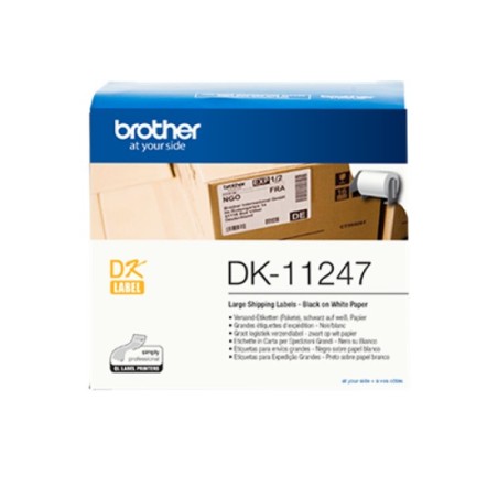 ORIGINAL Brother Etichette Nero su bianco DK-11247 Etichette , 103 x 164mm, bianche, 180 pezzi/rotolo