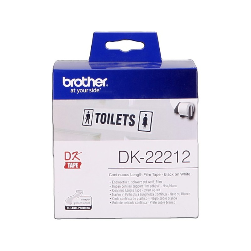 ORIGINAL Brother Etichette Nero su bianco DK-22212 etichetta a lunghezza continua, 62mm bianco 15,24m