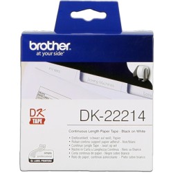 ORIGINAL Brother Etichette Nero su bianco DK-22214 etichetta a lunghezza continua, 12 mm bianco 30,48 m