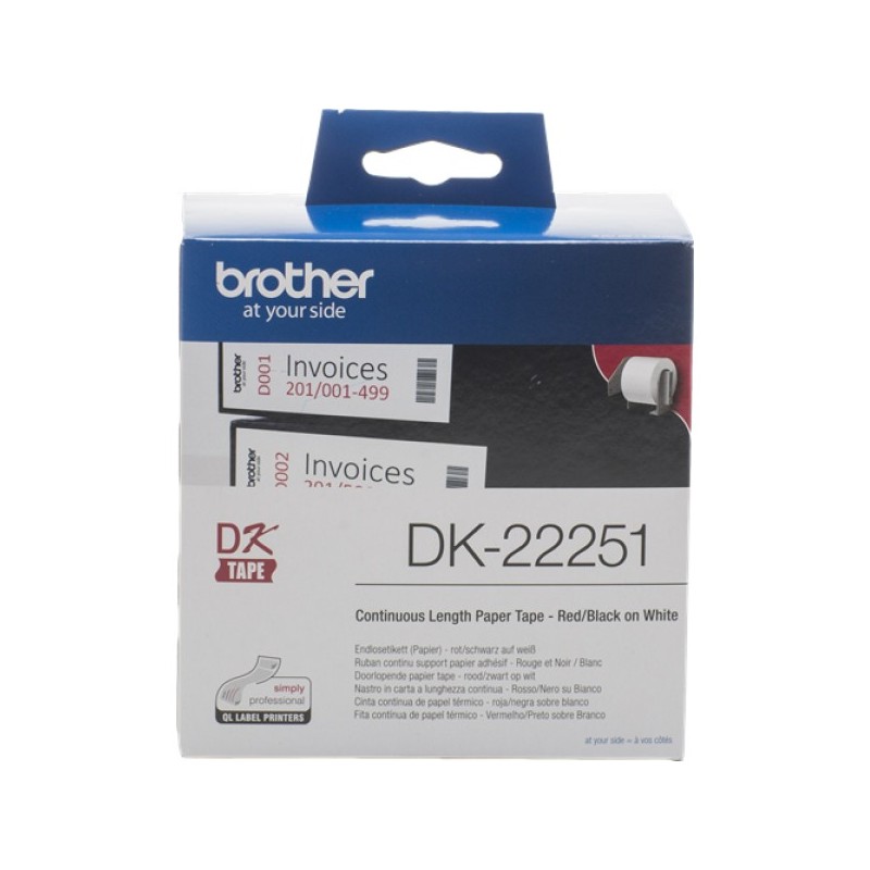 ORIGINAL Brother Etichette nero / Blu / Bianco DK-22251