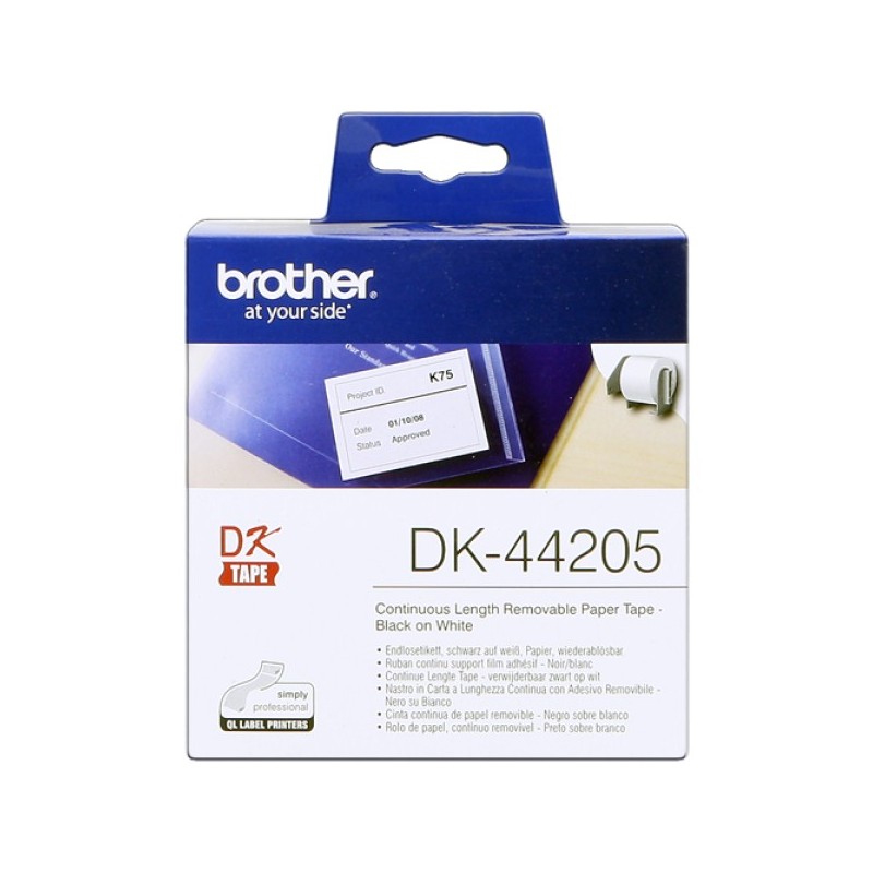 ORIGINAL Brother Etichette Bianco DK-44205