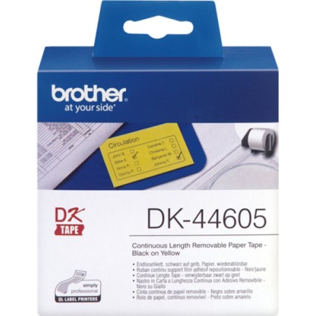 ORIGINAL Brother Etichette Nero su giallo DK-44605