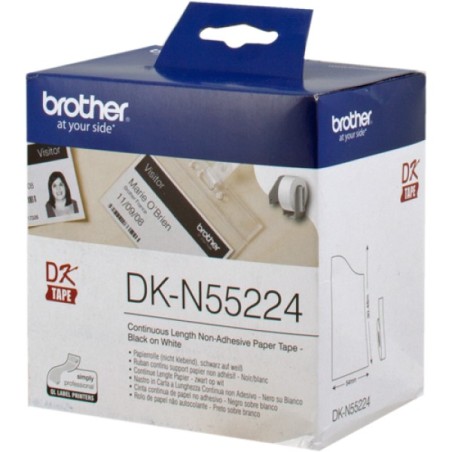 ORIGINAL Brother Etichette Bianco DK-N55224 DK-Tape Nastro, non adesivo, 54mm x 30,48m bianco