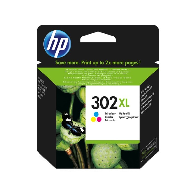 ORIGINAL HP Cartuccia d'inchiostro differenti colori F6U67AE 302 XL ~300 Seiten
