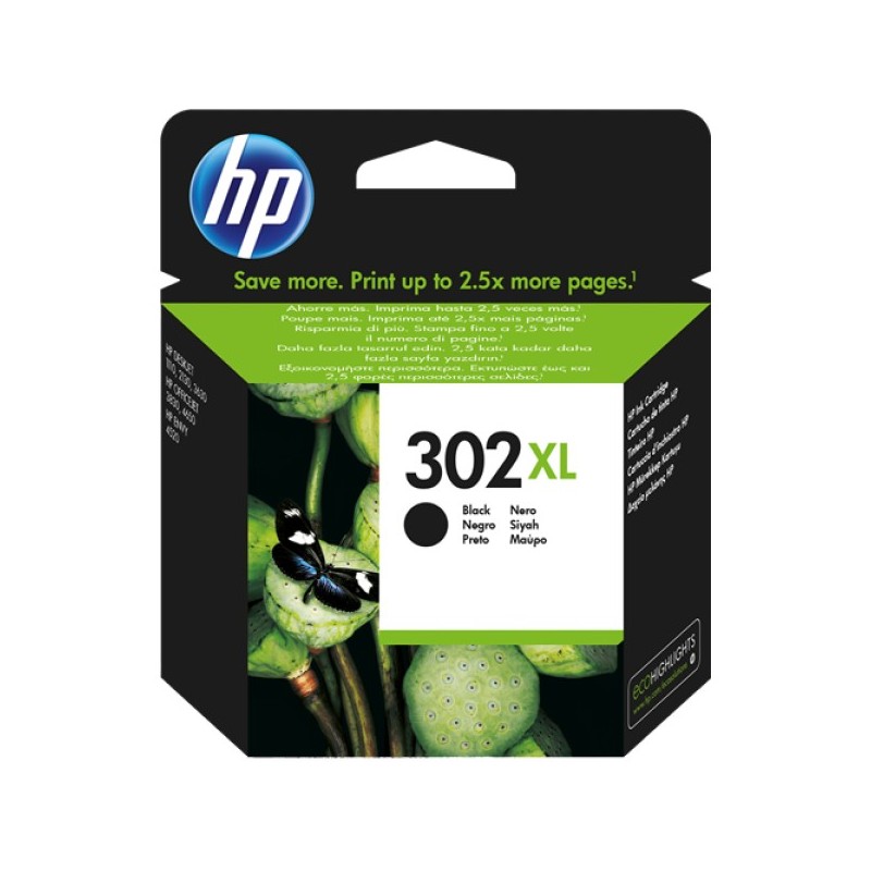 ORIGINAL HP Cartuccia d'inchiostro nero F6U68AE 302 XL ~430 Seiten