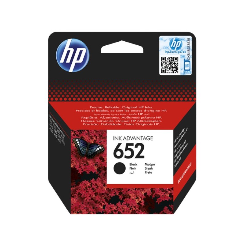 ORIGINAL HP Cartuccia d'inchiostro nero F6V25AE 652 ~360 Seiten