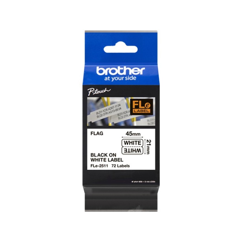 ORIGINAL Brother Etichette Nero su bianco FLe-2511
