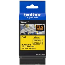 ORIGINAL Brother Etichette Nero su giallo FLe-6511