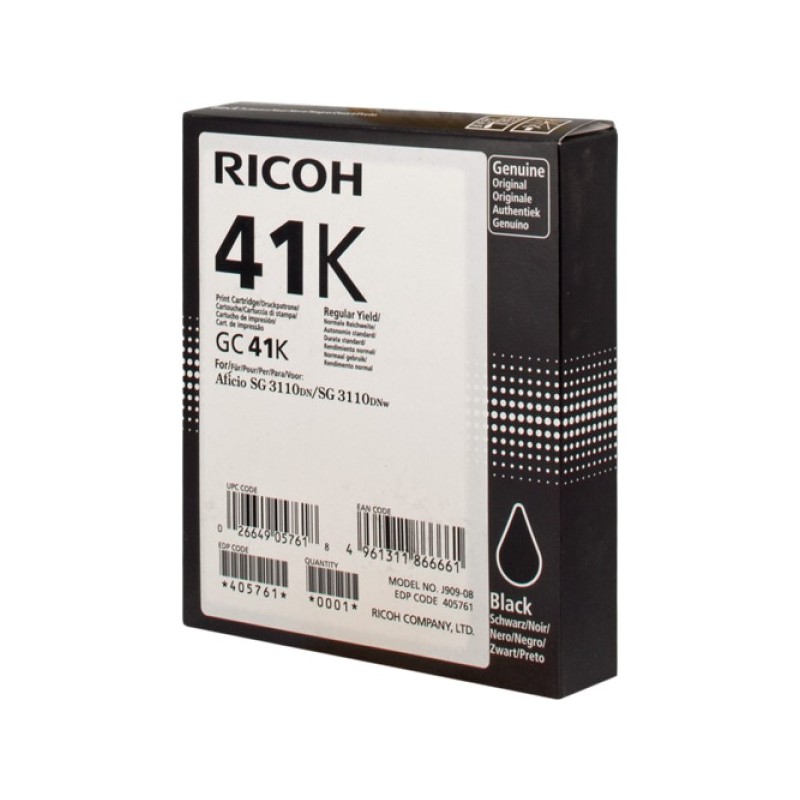ORIGINAL Ricoh cartuccia gelo nero GC41BKHC 405761 ~2500 Seiten