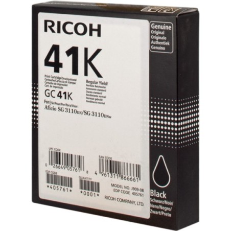 ORIGINAL Ricoh cartuccia gelo nero GC41BKHC 405761 ~2500 Seiten