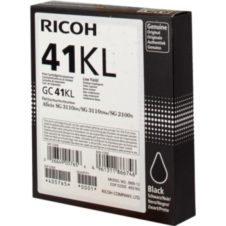 ORIGINAL Ricoh cartuccia gelo nero GC41BKL 405765 ~600 Seiten