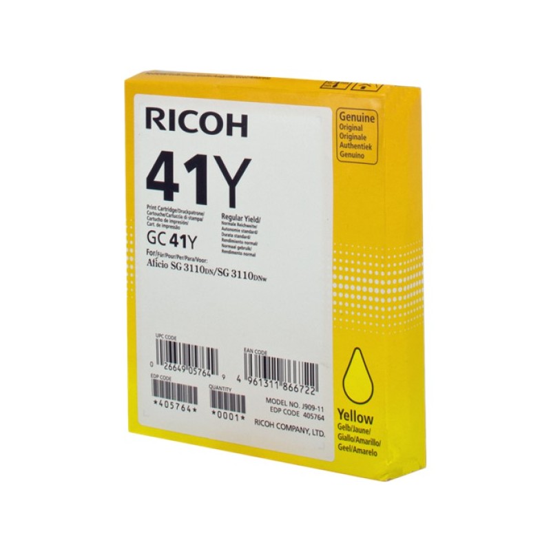 ORIGINAL Ricoh cartuccia gelo giallo GC41YHC 405764 ~2200 Seiten