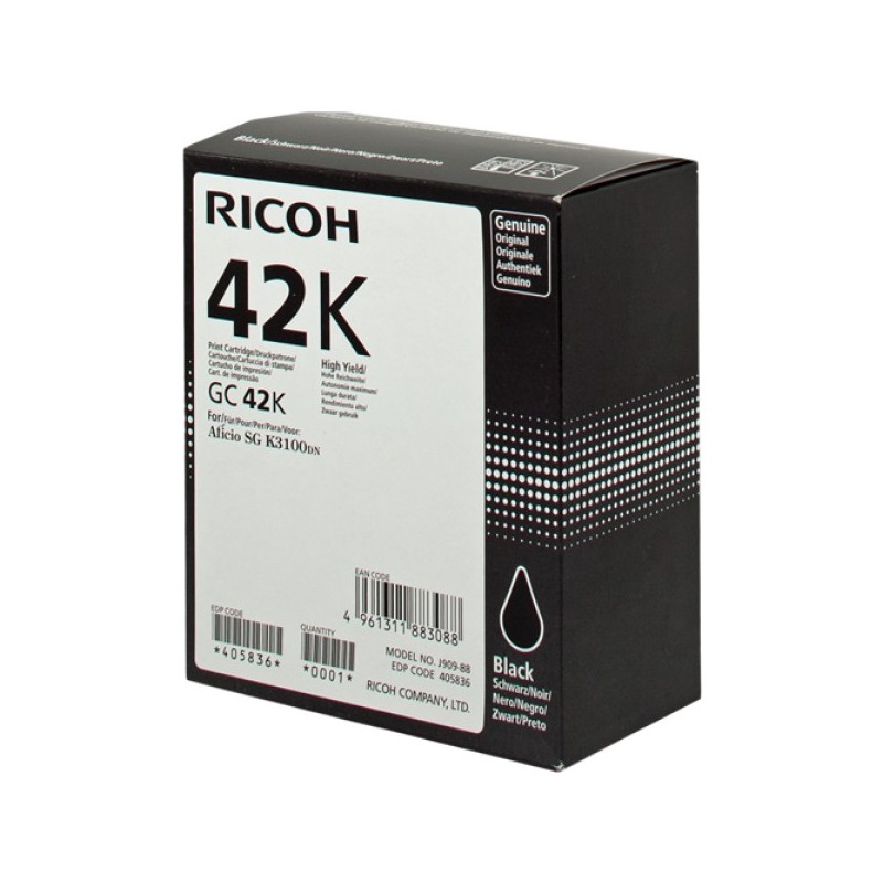 ORIGINAL Ricoh cartuccia gelo nero GC 42 bk 405836 ~10000 Seiten