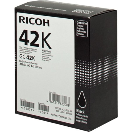 ORIGINAL Ricoh cartuccia gelo nero GC 42 bk 405836 ~10000 Seiten