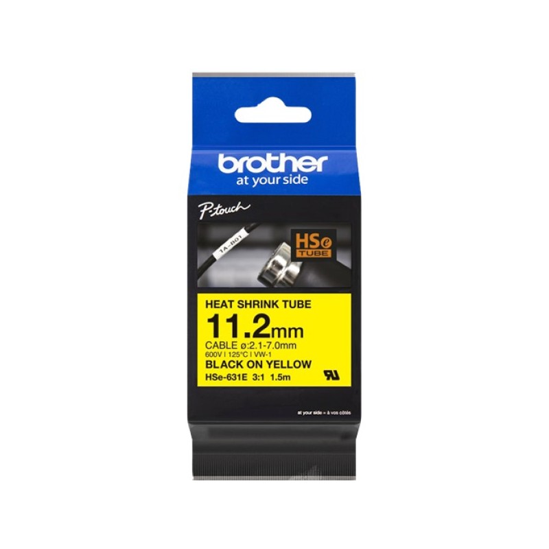 ORIGINAL Brother Nastro Nero su giallo HSe-631E