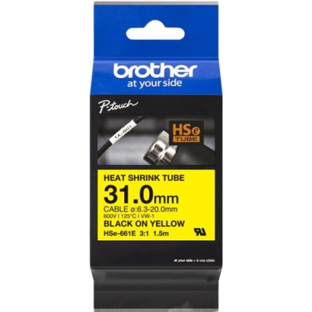ORIGINAL Brother Nastro Nero su giallo HSe-661E