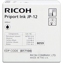 ORIGINAL Ricoh Cartuccia d'inchiostro nero JP12 (5-Pack) 817104 600ml