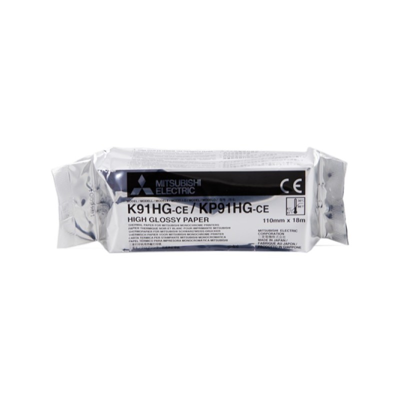 ORIGINAL Mitsubishi Carta Bianco K91HG KP91HG-CE Carta termica, Bobina, 110mm x 18m
