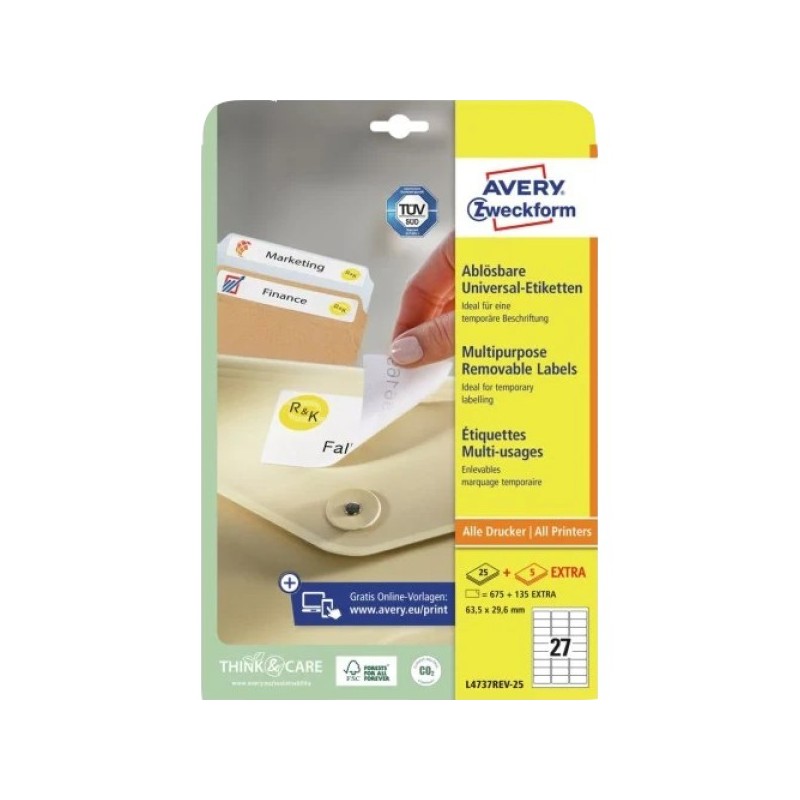 ORIGINAL AVERY Zweckform Etichette L4737REV-25 Ablösbare Etiketten
