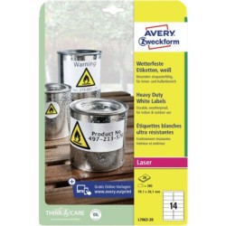 ORIGINAL AVERY Zweckform Etichette Bianco L7063-20 Wasserfeste Etiketten