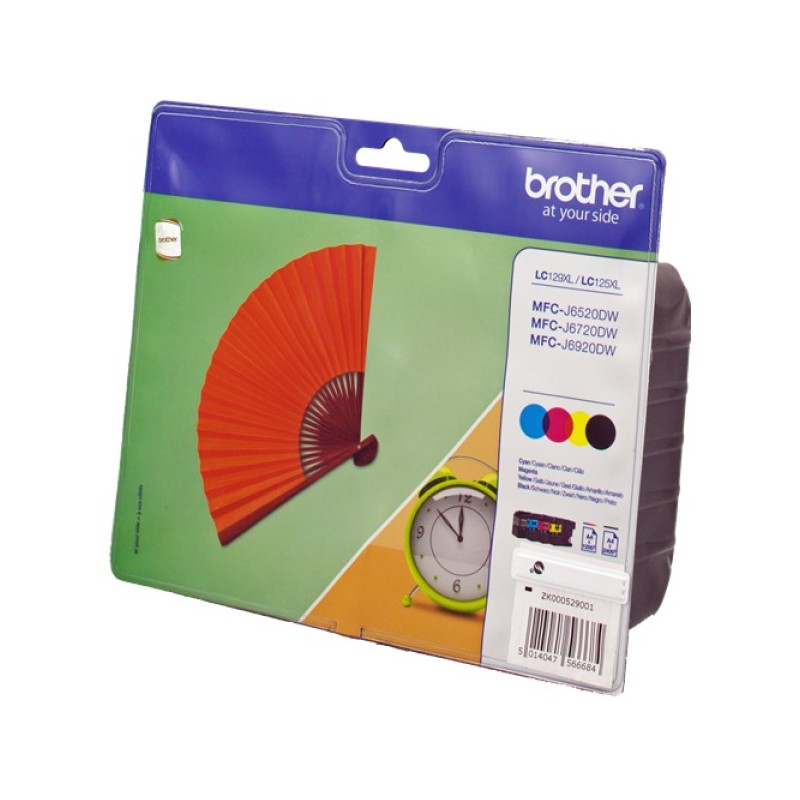 ORIGINAL Brother Multipack nero / ciano / magenta / giallo LC-129XL+LC-125XL LC129XLVALBPDR 4 cartucce d'inchiostro: BK+C+M+Y