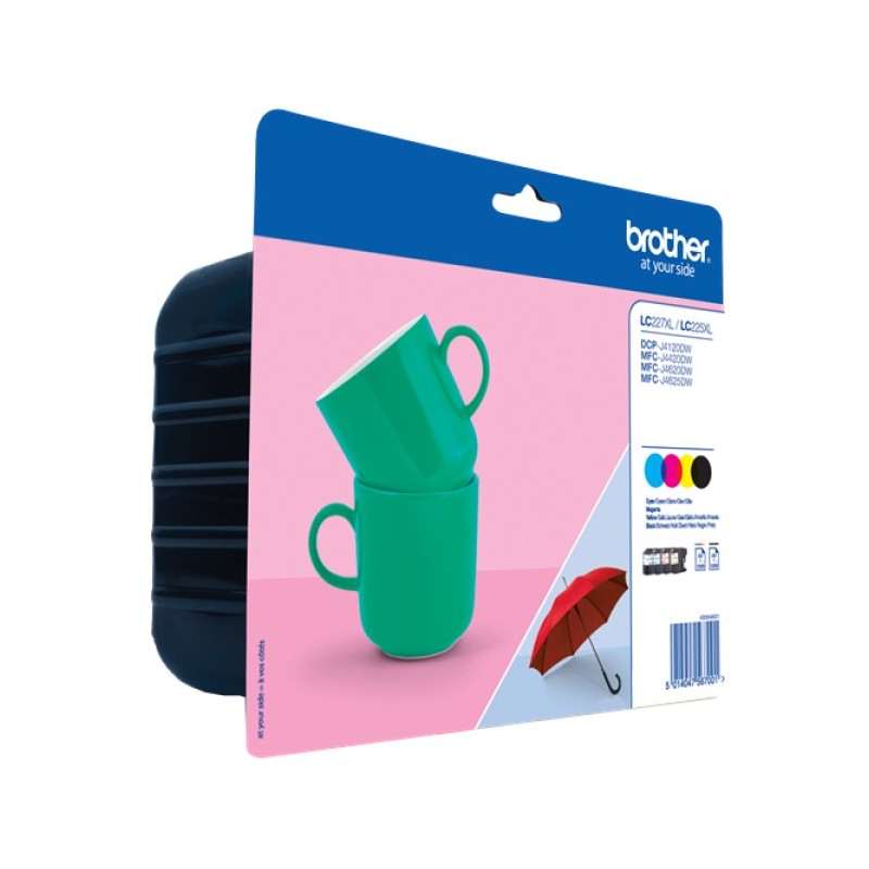 ORIGINAL Brother Multipack nero / ciano / magenta / giallo LC-227XL+LC-225XL LC227XLVALBPDR 1x LC227XLBK + 1x LC225XLC+ 1x LC225