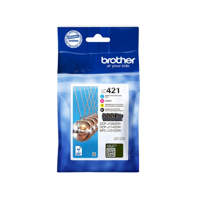 ORIGINAL Brother Multipack nero / ciano / magenta / giallo LC-421 LC421VAL ~800 Seiten