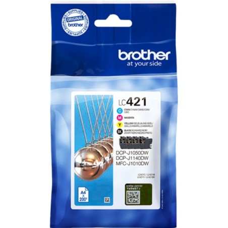 ORIGINAL Brother Multipack nero / ciano / magenta / giallo LC-421 LC421VAL ~800 Seiten