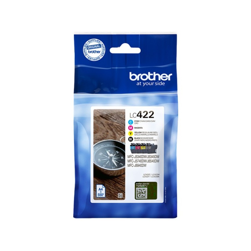 ORIGINAL Brother Multipack nero / ciano / magenta / giallo LC-422 LC422VAL ~2200 Seiten