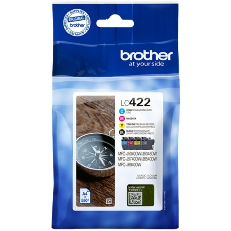 ORIGINAL Brother Multipack nero / ciano / magenta / giallo LC-422 LC422VAL ~2200 Seiten